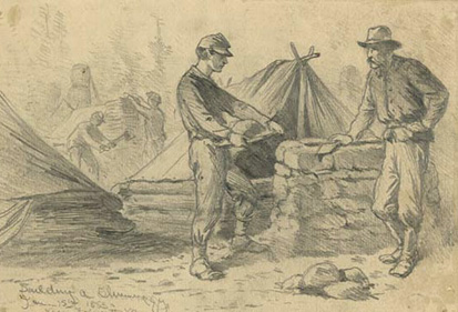 Edwin Forbes sketch Building a Chimney
