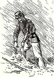 Edwin Forbes Illustration of soldier mired in mud