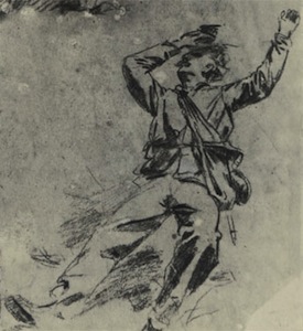 Winslow Homer Sketch of a man shot