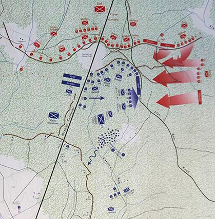 Map of John B. Gordon's Flank attack on the 6th Corps