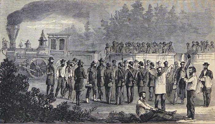 Illustration of prisoner eschange train