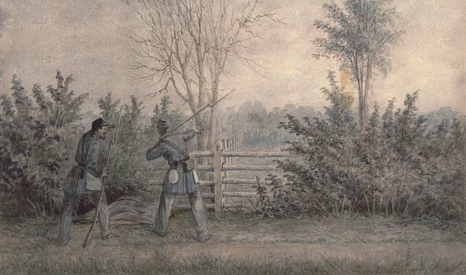 J. Queen illustration, "Old Southwork  Guard" "Picket Duty"