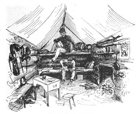 Charles Reed picture, Inside a Log Hut