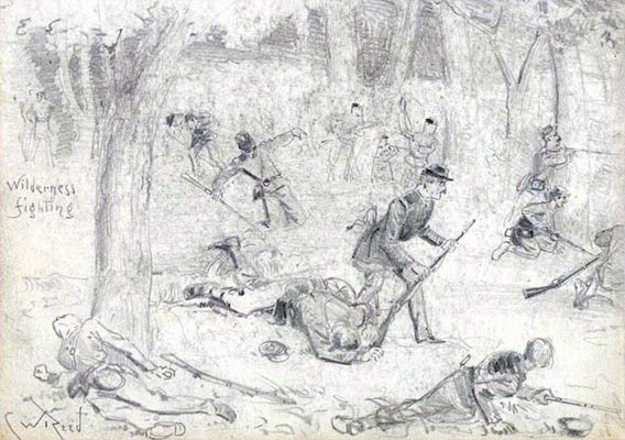 Charles Reed sketch Fighting in the Wilderness