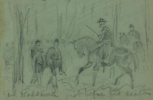 Alfred Waud Sketch of Gen. Wadsworth at the Wilderness