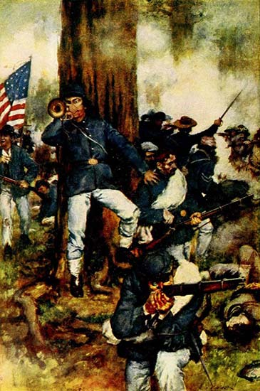 painting, The Battle of the Wilderness by C.D. Graves