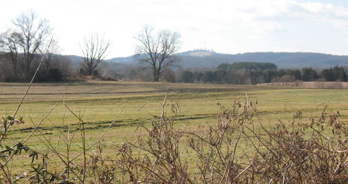View across the road from the church to Clark's Mountain