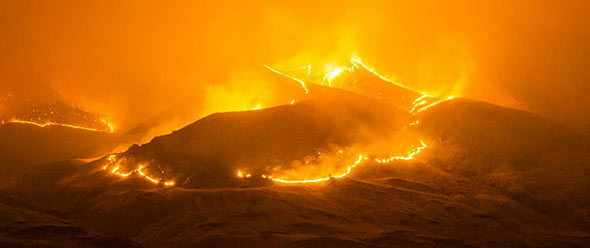 Image of mountain on fire