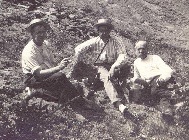 George Henry Hill at his summer camp with friends