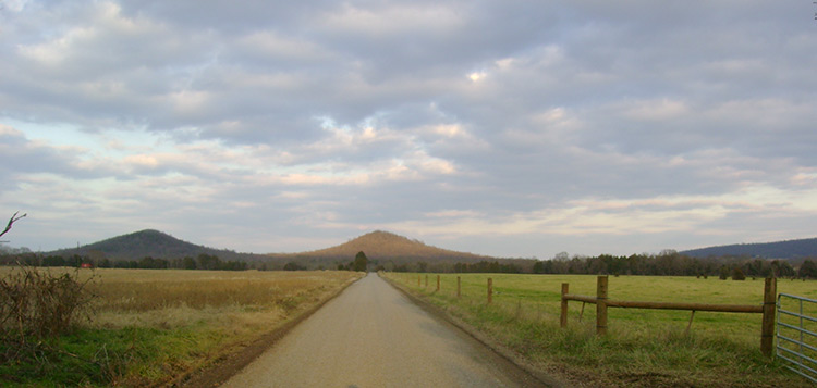 Twin Mountains, view looking east
